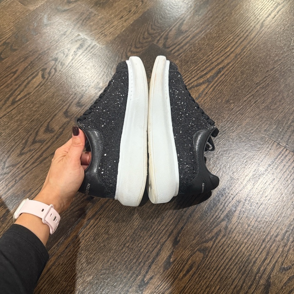Alexander McQueen Black Glitter Women’s Sneakers Size 37 - Picture 14 of 16